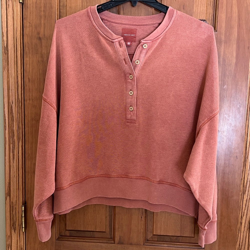 American Eagle Outfitters Mauve Henley Shirt - XL